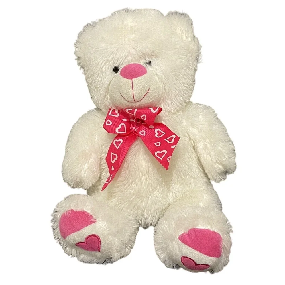 Valentine White Bear Plush 11